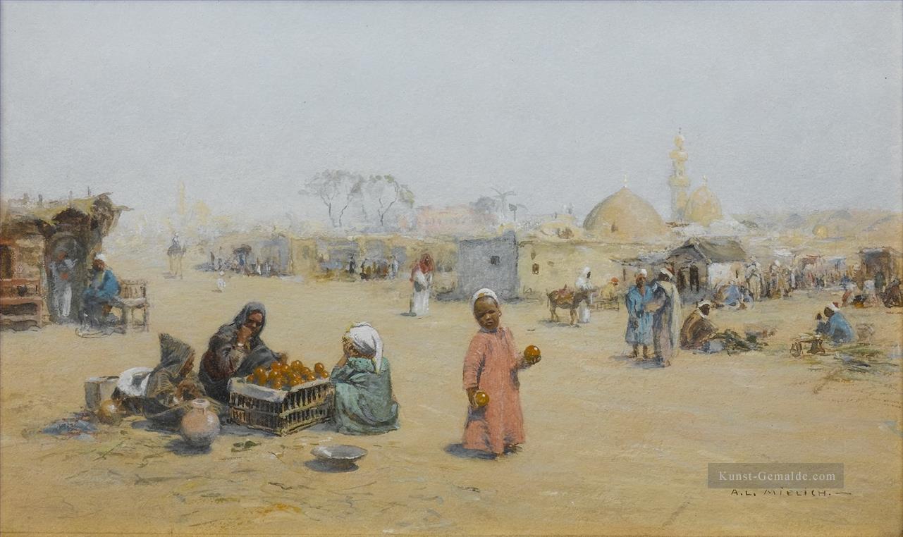 Die Orangenverkäufer Alphons Leopold Mielich Orientalist Szenen Ölgemälde
